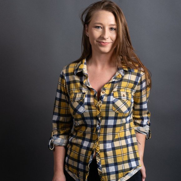 Yellow Blue Tie Flannel by Passport - Picture 1 of 10